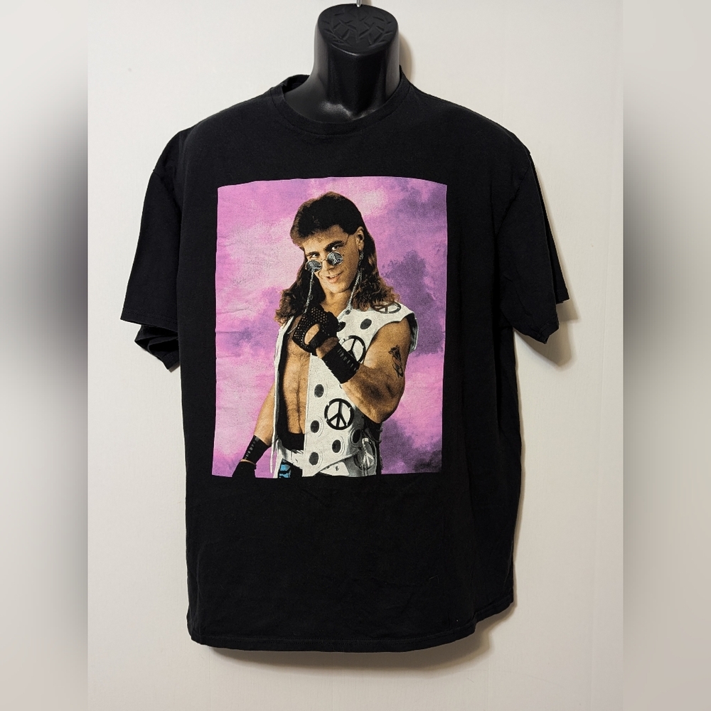 Men's Ripple Junction WWE Black Shawn Michaels Studio Portrait T-Shirt Size XL